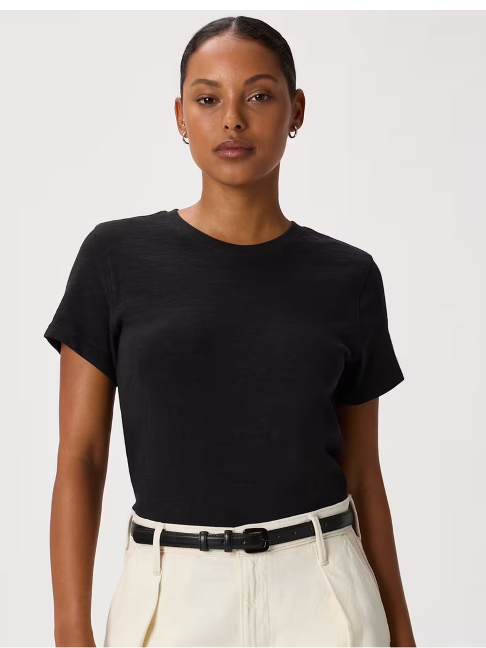 Quince 100% Organic Cotton Slub Crewneck Tee Black NEW